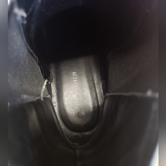 Marc Fisher Pirro Ivory Leather Round Toe Pull On Lug Sole Chelsea Women Sz 10M - Picture 8 of 12